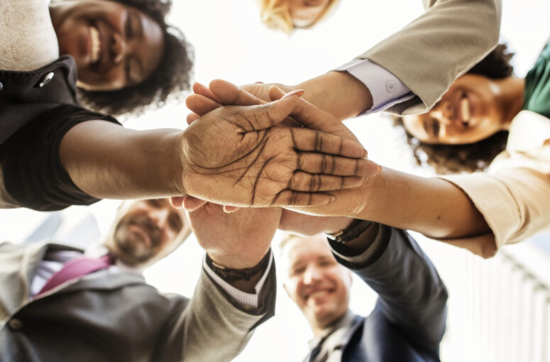 Successful and happy business team